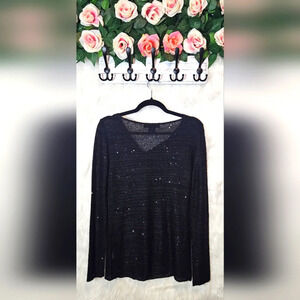 Calvin Klein Jeans Scoop Neck Sequined Knit Sweater